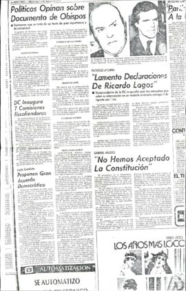 POLITICOS OPINAN SOBRE DOCUMENTO DE OBISPOS