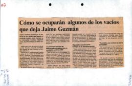 Prensa en La Segunda. Cómo se ocuparán algunos de los vacíos que deja Jaime Guzmán