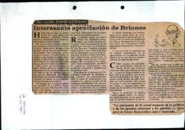 Columna en La Segunda Interesante apreciación de Briones