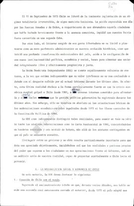 Prensa. Borrador Declaración Pública El 11 De Septiembre de 1973