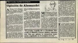 Columna en La Segunda. Opinión de Alessandri