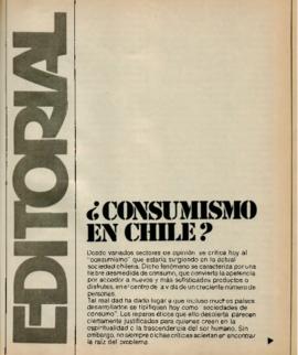 Editorial "¿Consumismo en Chile?", Realidad año 1, número 12