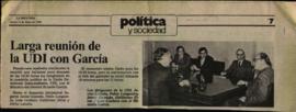 Prensa La Segunda. Larga reunión de la UDI con Garía