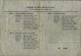 Voto para elecciones de Comité Ejecutivo de FEUC