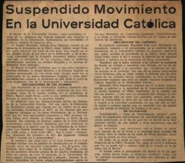 Prensa. Suspendido movimiento en la Universidad Católica