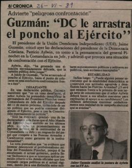 Prensa La Tercera. Guzmán: "DC le arrastra el poncho al Ejército"