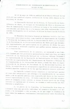 Fundamentos del anteproyecto de modificación de la ley 16.643