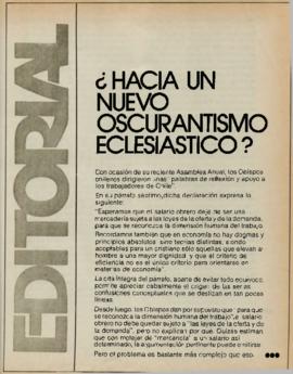 Editorial "Hacia un nuevo oscurantismo eclesiástico", Realidad año 1, números 8-9