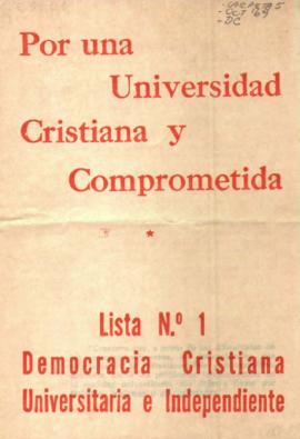 Folleto "Por una universidad cristiana y comprometida"