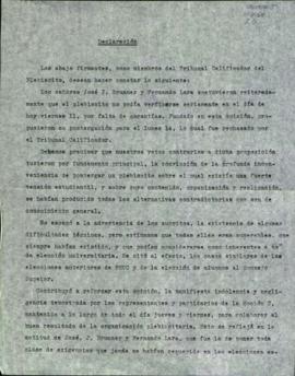 Declaración del Tribunal Calificador del Plebiscito PUC