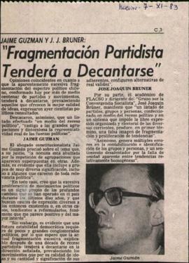 Entrevista en El Mercurio "Fragmentación partidista tenderá a decantarse"