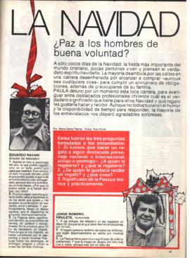 Entrevista en Paula La Navidad, paz a los hombres de buena voluntad