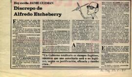 Columna en La Segunda Discrepo de Alfredo Etcheberry