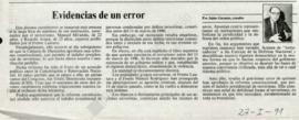 Columna en La Tercera Evidencias de un error