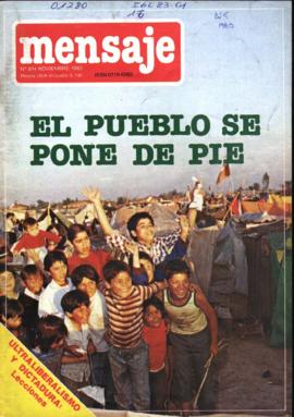 PORTADA E INDICE REVISTA "MENSAJE" Nº 324
