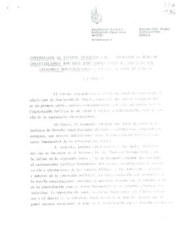 Comentarios al informe evacuado por el profesor de derecho constitucional don Guillermo Bruna sob...