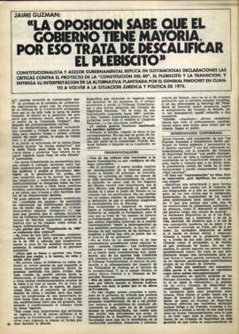 Entrevista en Cosas "La oposición sabe que el gobierno tiene mayoría..."