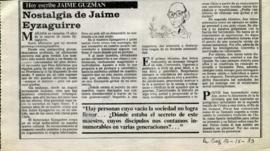 Columna en La Segunda Nostalgia de Jaime Eyzaguirre