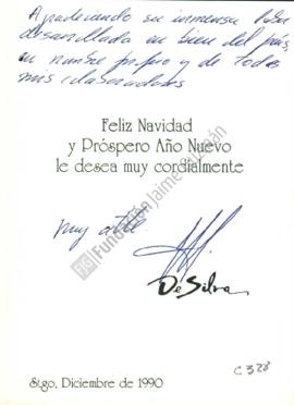 Tarjeta de Navidad a Jaime Guzmán