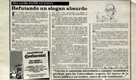Columna en La Segunda Refutando un slogan absurdo