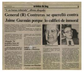 Prensa en La Segunda. General (r) Contreras se querelló contra Jaime Guzmán porque lo calificó de...