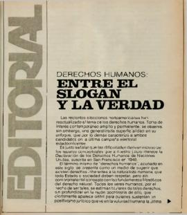 Editorial "Derechos Humanos: Entre el slogan y la verdad", Realidad año 2, número 6