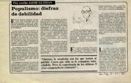 Columna en La Segunda Populismo disfraz de debilidad