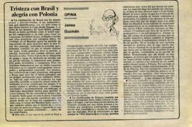 Columna en La Segunda Tristeza con Brasil y alegría con Polonia