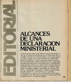 Editorial "Alcances de una declaración ministerial", Realidad año 1, número 12