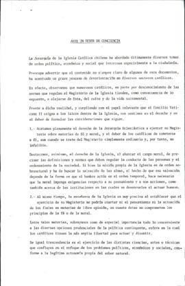 ANTE UN DEBER DE CONCIENCIA