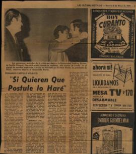Prensa en LUN. Fernando Castillo Velasco: "Si quieren que postule, lo haré"