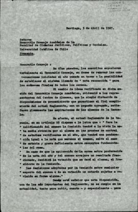 Carta al consejo académico de la facultad de ciencias jurídicas, políticas y sociales