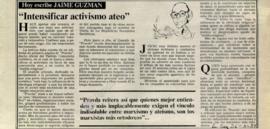 Columna en La Segunda "Intensificar activismo ateo"