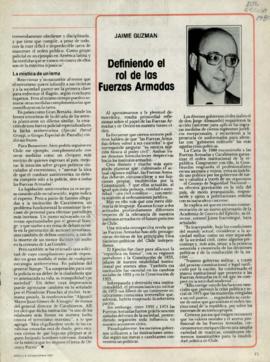 Columna en Ercilla Defendiendo el rol de las Fuerzas Armadas