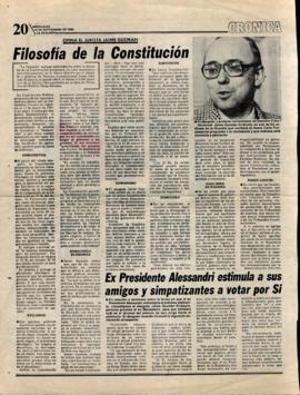 Prensa en La Segunda. Filosofía de la Constitución