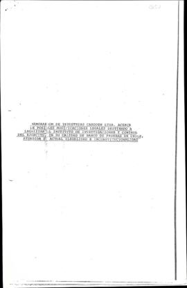 Memorandum de Industrias Cardoen sobre posibles modificaciones legales para legalizar el Banco de...