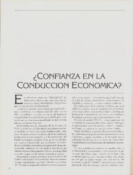 Editorial "¿Confianza en la conducción económica?", Realidad año 5, número 49