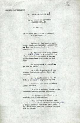 Acta Constitucional n.° 3 de los derechos y deberes constitucionales