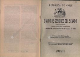 Diario de Sesiones del Senado. Intervención por Libertad de Expresión. Modificación de Ley sobre ...