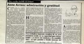 Columna en La Segunda Ante Arrau: admiración y gratitud