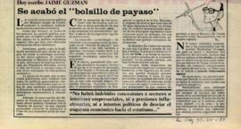 Columna en La Segunda Se acabó el "bolsillo de payaso"