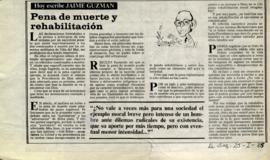 Columna en La Segunda Pena de muerte y rehabilitación