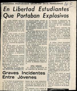 En libertad estudiantes que portaban explosivos