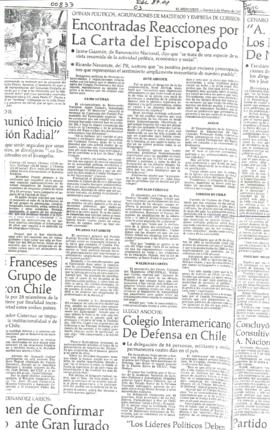 ENCONTRADAS REACCIONES POR LA CARTA DEL EPISCOPADO