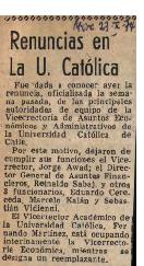 Prensa en El Mercurio. Renuncias en la U. Católica
