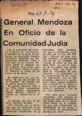 GENERAL MENDOZA EN OFICIO DE LA COMUNIDAD JUDIA