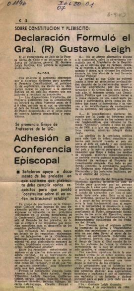 CARDENAL RAUL SILVA HENRIQUEZ: "LA IGLESIA ESPERA QUE CHILENOS NO DUDEN DE HONESTIDAD DEL PL...