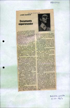 Columna en Ercilla Documento esperanzador