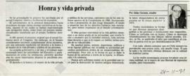 Columna en La Tercera Honra y vida privada