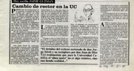 Columna en La Segunda Cambio de rector en la UC